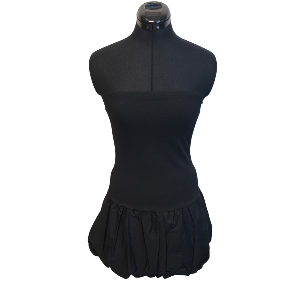 Wild Fable Womens Strapless Bubble Hem Mini Dress Black Size Small